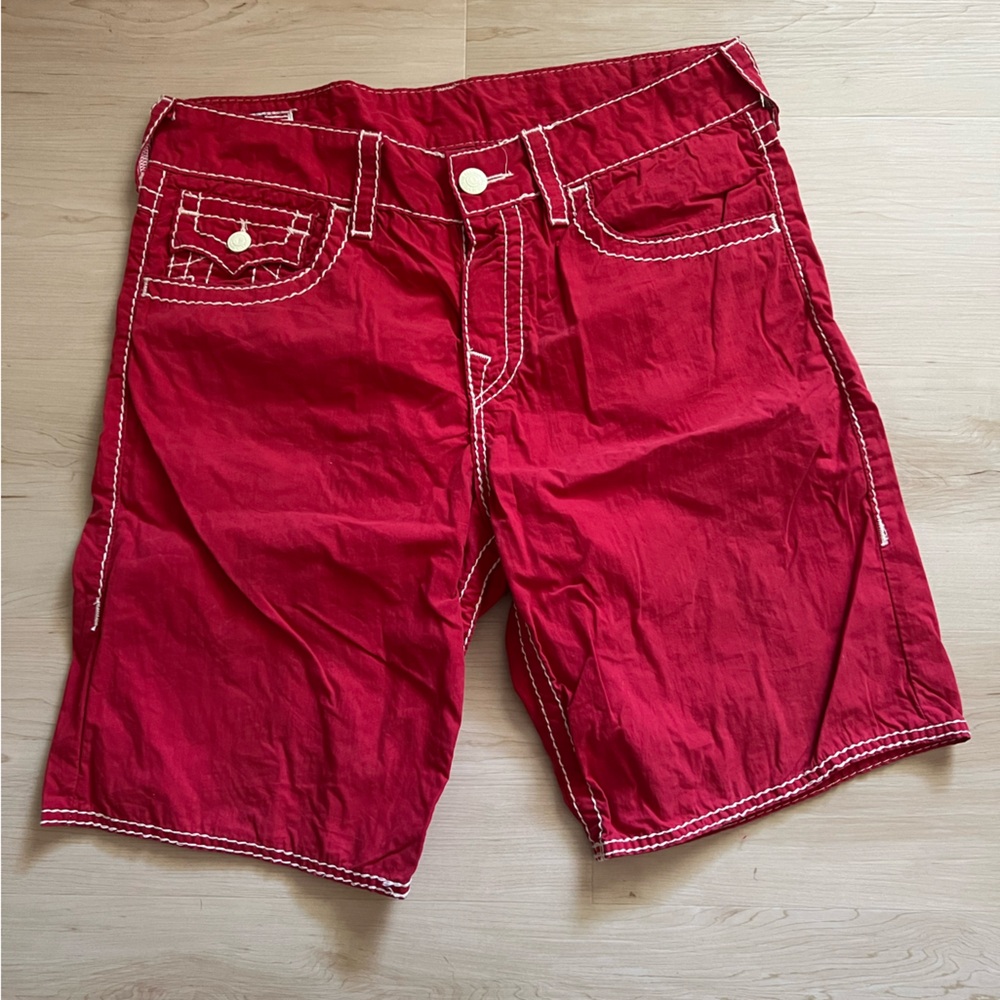 True Religion Red Board Shorts size 31 swim trunks